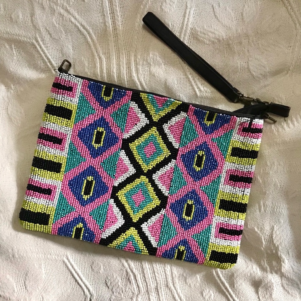 Pepe Jeans Beaded Convertible Clutch Purse